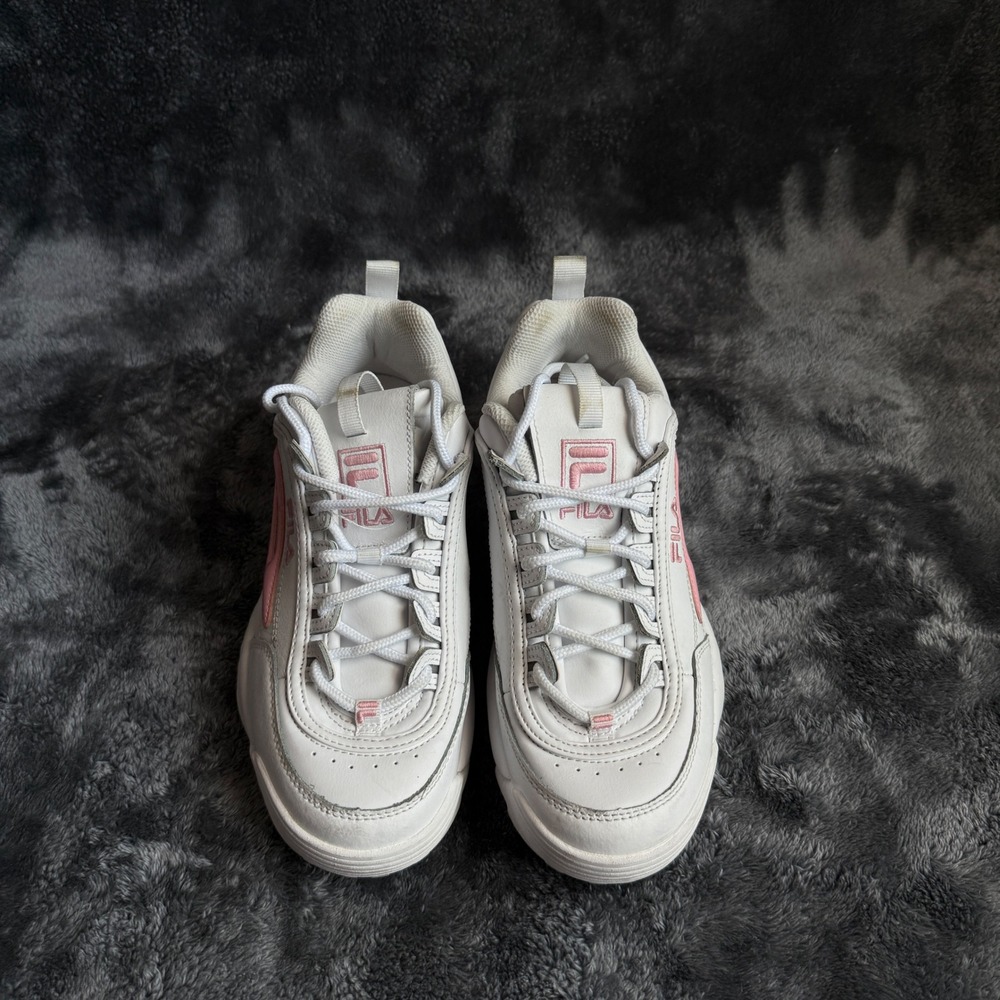 Fila Disruptor II White Pink Chunky Platform Sneakers 3FM00735-155 Womens 7